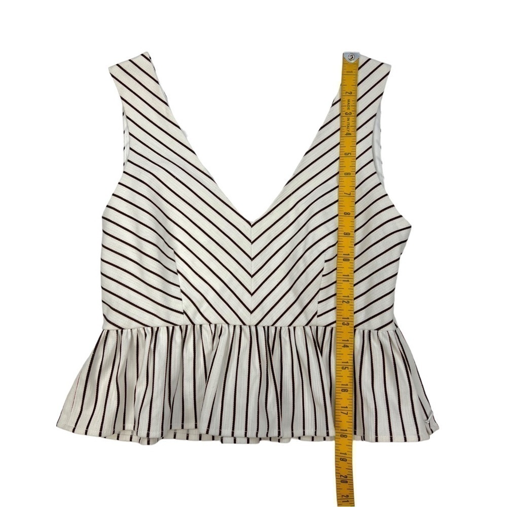 Intermix Lenny Striped Peplum Tailored Cotton Top Size S - Picture 10 of 10